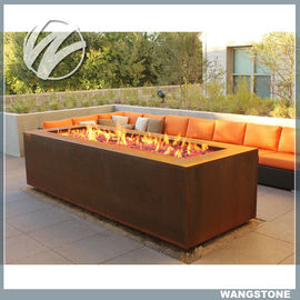 Un bon prix. Sculpture en métal de foyer de jardin en métal de rectangle de foyer en acier de Corten de fonction multi en ligne