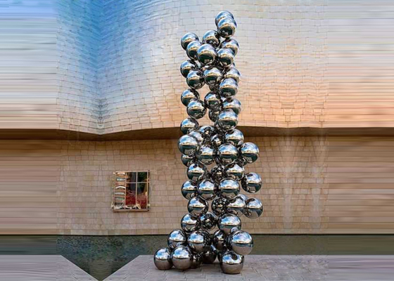 Un bon prix. Décoration de jardin grande sculpture multi-balles en acier inoxydable poli en ligne