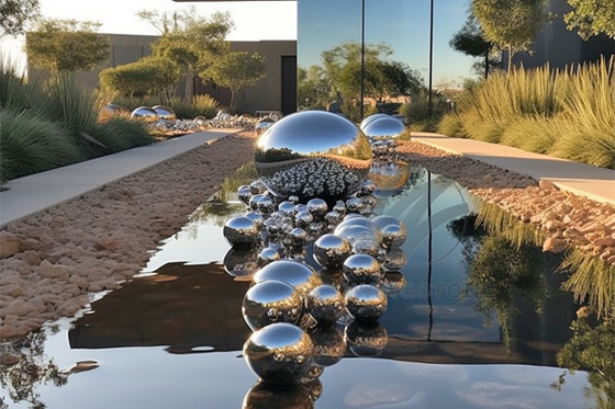 Art de la sphère en acier inoxydable à billes infinies Sculpture en métal extérieur