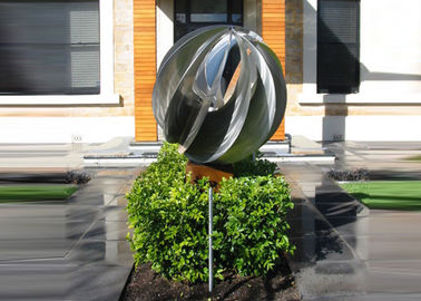 Attractive sculpture sphérique en acier inoxydable / sculpture en acier contemporain