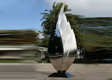 Un bon prix. Décoration d'art du parc Sculpture de feuilles de métal poli Stabilité à la corrosion de l'acier inoxydable en ligne