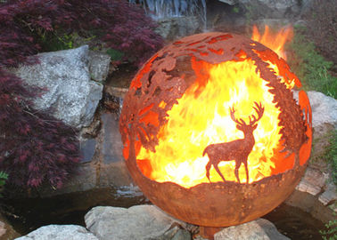 Un bon prix. Cerfs communs en acier de mine du feu de sphère de Corten de stabilité de corrosion pour la décoration de jardin en ligne