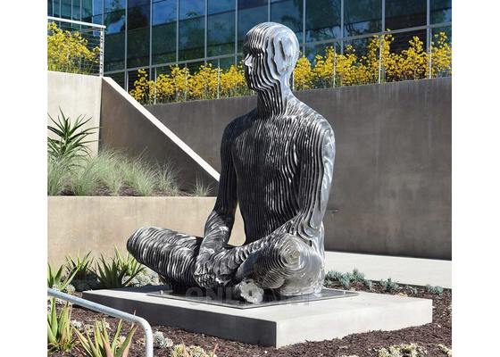 Un bon prix. Sculpture de méditation en acier inoxydable décorative au laser en ligne