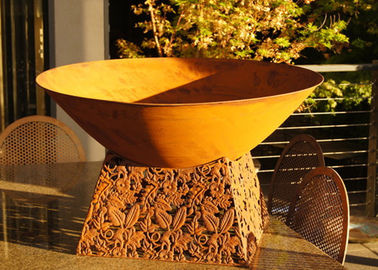 Un bon prix. Cuvette en acier de mine du feu de Corten de conception contemporaine avec la finition rouillée de support de feuille en ligne