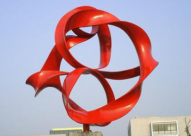 Un bon prix. La sculpture en sphère peinte par rouge en métal, métal décoratif sculpte grand en ligne
