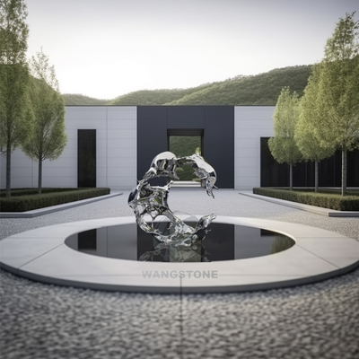 Un bon prix. Sculpture de vague en acier inoxydable poli pour la décoration de jardins et de parcs publics en ligne