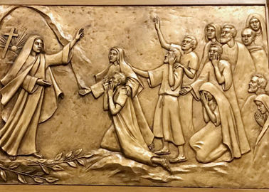 Un bon prix. Stabilité religieuse moderne de corrosion de sculpture en soulagement de bronze de décor d'art de mur en ligne