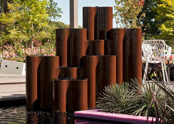 Un bon prix. Fonction d'eau de colonne en acier corten extérieur personnalisé fontaine pour jardin en ligne