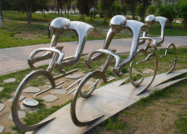 Un bon prix. Acier inoxydable de sculpture abstraite en cycliste en métal pour la décoration de jardin en ligne