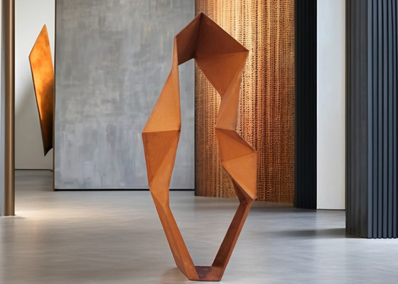 Un bon prix. Art métallique abstrait géométrique contemporain Sculpture technique de soudage en acier corten moderne en ligne
