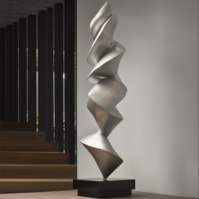 Un bon prix. Art de l'équilibre Miroir en acier inoxydable moderne Sculpture extérieure pour hôtels et villas en ligne