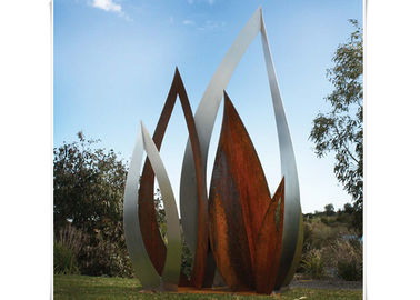 Un bon prix. Sculpture en acier botanique en feuille de Corten d'ornement de jardin en métal avec la finition rouillée en ligne
