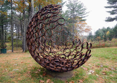 Un bon prix. Décoration en acier contemporaine extérieure de jardin de sculpture en Corten Hemilspheres en ligne