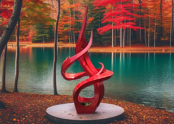 Un bon prix. Sculpture de flamme en acier inoxydable extérieur moderne Art en métal peint sur mesure en ligne