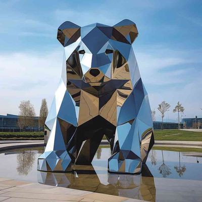 Chine Sculpture décoration Polie de l'acier inoxydable sculpture d'ours