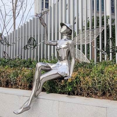 Un bon prix. Grande figurine en acier inoxydable en extérieur sculpture de la fée en métal moderne en ligne