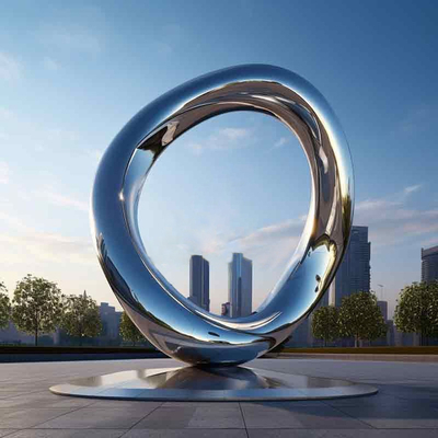 Un bon prix. Esthétique moderne Art métallique Grand cercle en acier inoxydable miroir extérieur en ligne