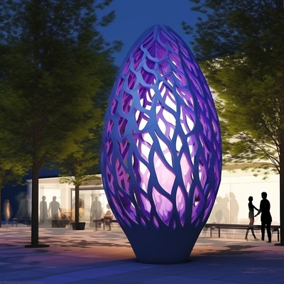 Sculpture d'art lumineux en métal, enrichissant les espaces extérieurs avec beauté et lumière
