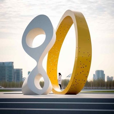 Sculpture de statue en acier inoxydable de grande décoration colorée moderne