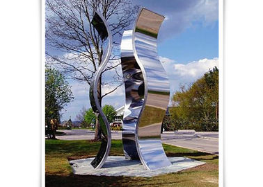 Un bon prix. Sculpture extérieure en métal de conception nouvelle, surface polie par miroir de statues de jardin en métal en ligne