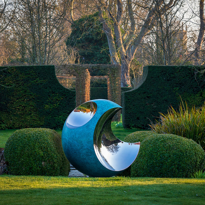 Art du croissant métallique de l'acier inoxydable et de la sculpture de la lune en bronze