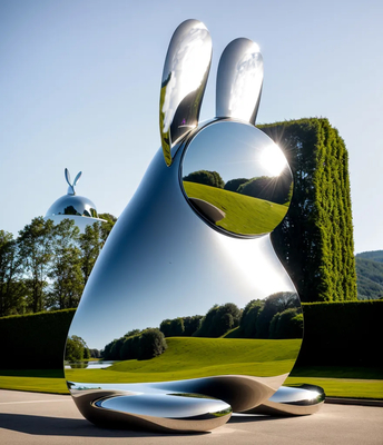 Un bon prix. Sculpture de lapin en acier inoxydable Statue de lapin Fabricant d'animaux métalliques en ligne