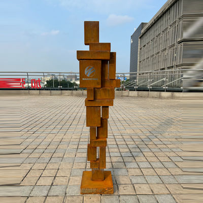 Un bon prix. 100cm Height Outdoor Garden Corten Steel Figure Geometrical Art Sculpture en ligne