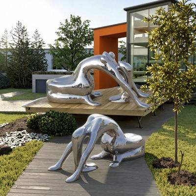 Un bon prix. Sculpture d'art de dame en acier inoxydable abstraite figurative décor intérieur extérieur en ligne