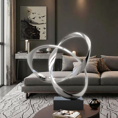 Un bon prix. Mirror Abstract Stainless Steel Intertwined Rings Sculpture Modern Art Decor for Home & Office en ligne