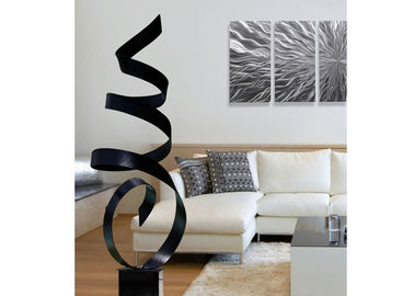 Sculpture en ruban peinte par résumé moderne en métal pour la décoration intérieure