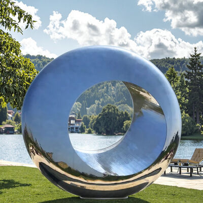 Un bon prix. Géant urbain paysage moderne miroir poli anneau en acier inoxydable sculpture ville installation d'art public en ligne