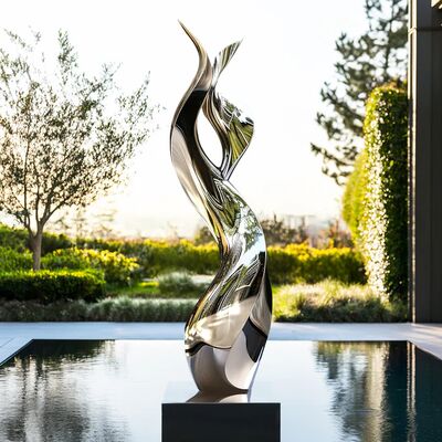 Un bon prix. Chine Sculpture extérieure moderne en acier inoxydable finition miroir en ligne