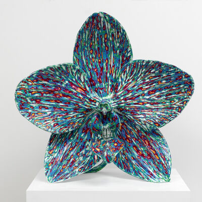 Sculpture florale d'art populaire 3D en acier inoxydable pour l'extérieur