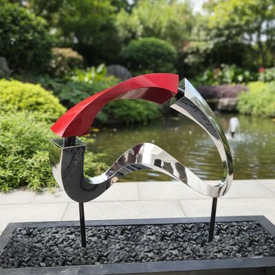 Sculpture en acier inoxydable pour jardin et paysage modernes