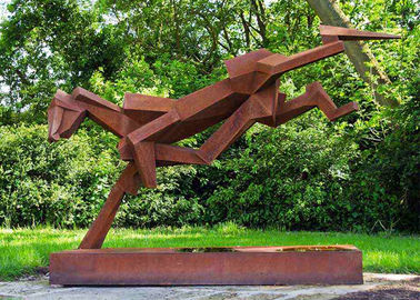Un bon prix. Sculpture extérieure de luxe en acier inoxydable d'art public avec la base d'acier de Corten en ligne