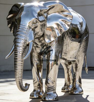 Un bon prix. Éléphant d'animal sculpture décorative sculpture en métal en acier inoxydable sculpture extérieure grande statue en ligne