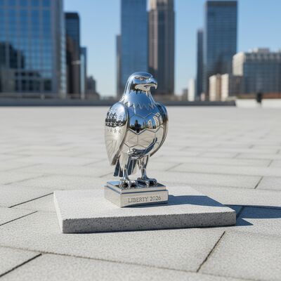 Un bon prix. Trophée d'aigle en acier inoxydable personnalisé et sculpture extérieure. en ligne