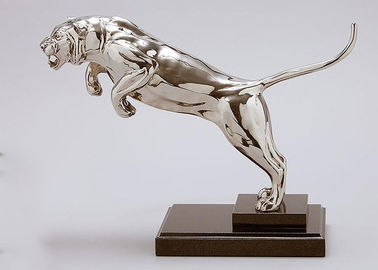 Un bon prix. Sculpture polie grandeur nature en tigre en métal de sculpture en acier inoxydable pour la décoration publique en ligne