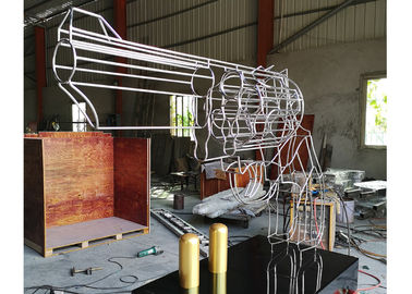 Un bon prix. Le grand art d'acier inoxydable sculpte la sculpture en fil de bronze industriel avec des balles en ligne