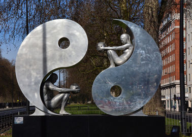 Un bon prix. Sculpture moderne en acier inoxydable d'art public, Yin et sculpture en Yang pour le jardin en ligne