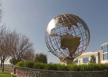 Sculpture en acier inoxydable en métal, épaisseur du diamètre 2.5mm de la sculpture 250cm en globe