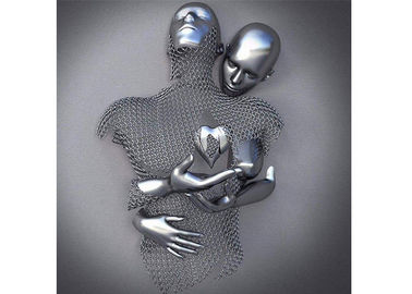 Un bon prix. Conception contemporaine d'art de mur de sculpture figurative en amour solides solubles d'acier inoxydable en ligne