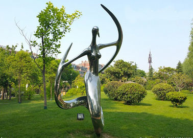 Un bon prix. Sculpture polie par coutume en acier inoxydable, sculpture extérieure abstraite en métal pour le jardin en ligne