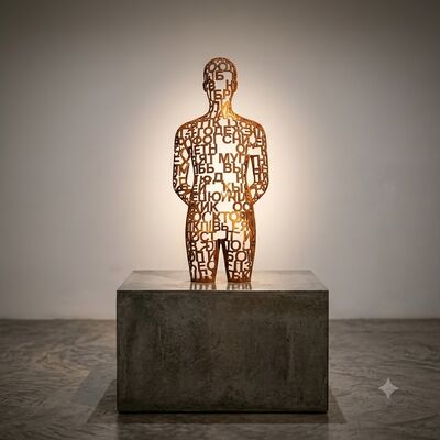 Un bon prix. Sculpture personnalisée en acier Corten abstraite en forme de lettre et de figure humaine, statue d'alphabet en métal, art moderne pour extérieur et intérieur, décoration de jardin et de hall en ligne