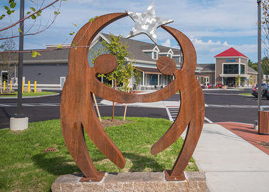 Un bon prix. Finition rouillée en Corten de sculpture de parc d'accueil de chiffre moderne en acier extérieur en métal en ligne