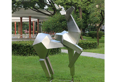 Un bon prix. Sculpture animale en cerfs communs d'abrégé sur jardin de sculpture en métal d'acier inoxydable de statue en ligne