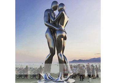 Un bon prix. Sculptures modernes en amant en métal de sculpture en acier inoxydable de décoration carrée en ligne