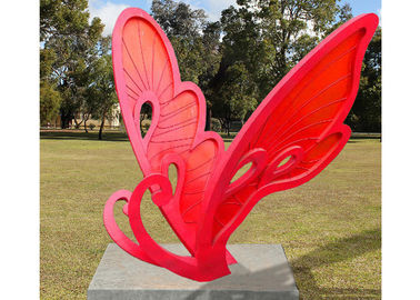 Acier inoxydable en métal de sculpture de grande taille en papillon pour le paysage de jardin