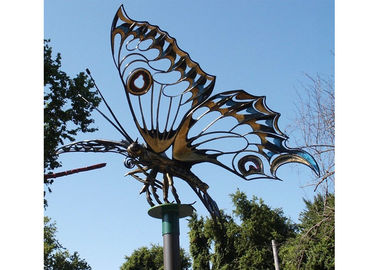 Un bon prix. Papillon extérieur d'acier inoxydable de sculpture en métal d'insecte géant de jardin pour le paysage en ligne