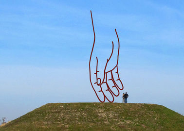 Un bon prix. Grande sculpture décorative en main en métal d'art de sculpture en acier extérieure moderne en Corten en ligne
